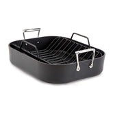 All-Clad HA1 Hard Anodized Nonstick Roaster and Nonstick Rack 13x16 Inch Oven Broiler Safe 500F Roaster Pan, Pots and Pans, Cookware Black
